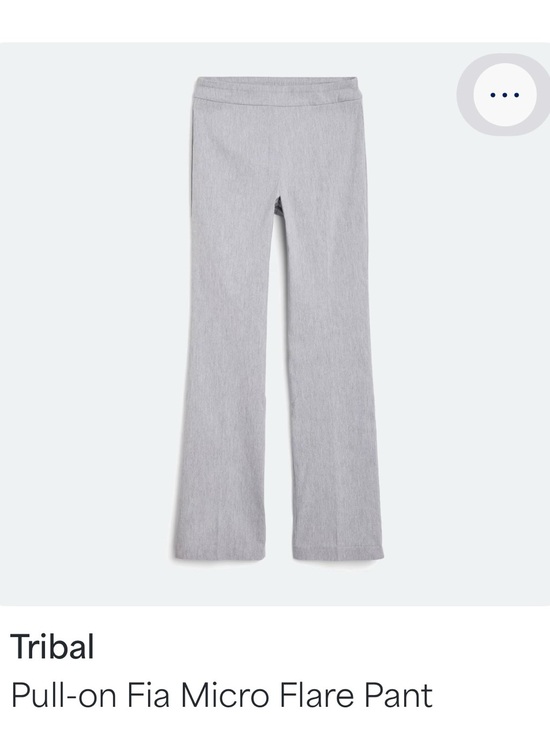 Tribal Pants - Tribal Light Gray Pull-On Micro Flare Pants